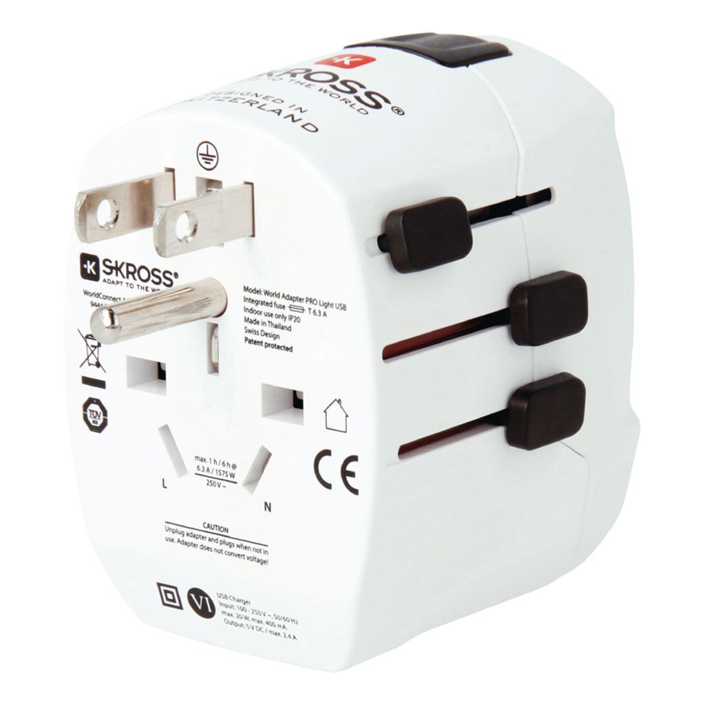 Skross Travel Adapter World PRO+ USB Earthed 1.30254 Travel Adapter
