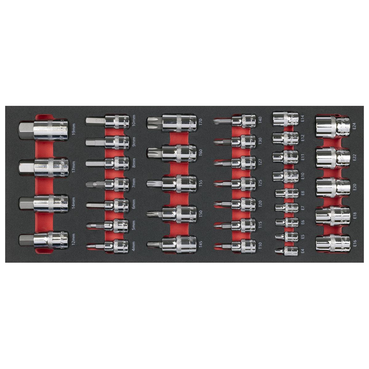 Sealey Premier Socket Bit Set with Tool Tray 37pc TBT61