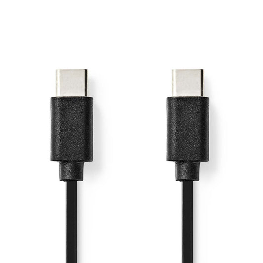 USB Cable USB 2.0 USB-C Male USB-C Male 60W 480Mbps Nickel Plated 1m Round PVC
