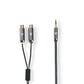 Stereo Audio Adapter Cable 3.5mm Male to 2x RCA Female 0.2m Gun Metal Grey - CATB22250GY02