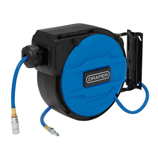 Draper Retractable Air Hose Reel, 12m, 8mm ID