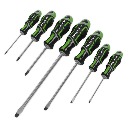 Sealey Screwdriver Set 7pc GripMAX Hi-Vis Green AK4325HV