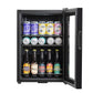 Baridi 60L Beer & Drinks Fridge with LED Light, Black and Glass Door DH62
