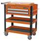 Sealey HD Mobile Tool & Parts Trolley 2 Drawer & Locking Top Orange AP760MO