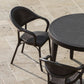 Dellonda Armchair Weather Resistant PP Body Stackable x 6, Dark Wood DG205
