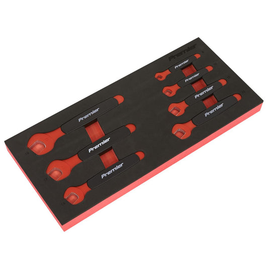 Sealey Insulated Open-End Spanner Set with Tool Tray 7pc VDE Approved TBTE03
