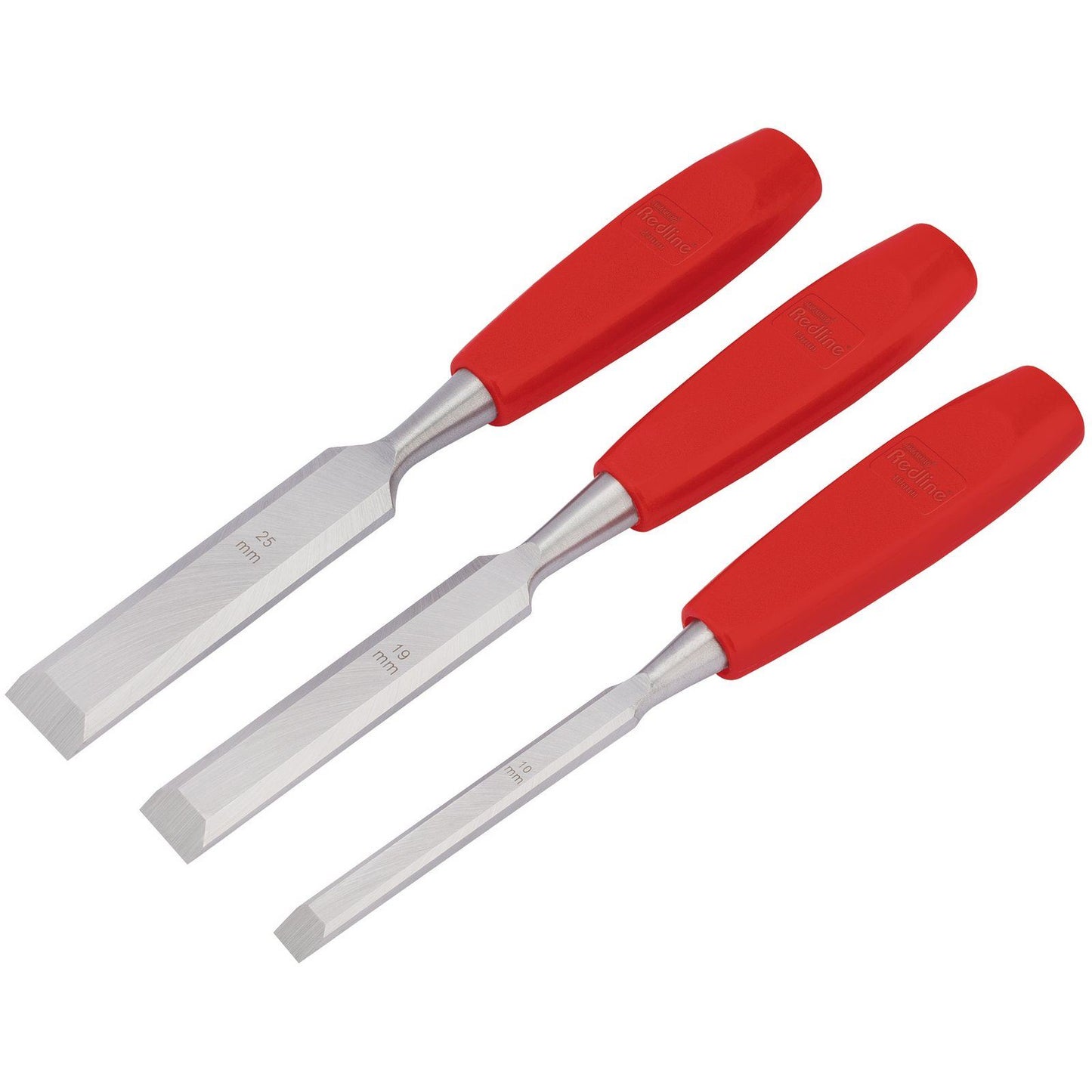Draper Redline 3 Piece Carpenters Wood Chisel Set 10mm, 19mm, 25mm 68472