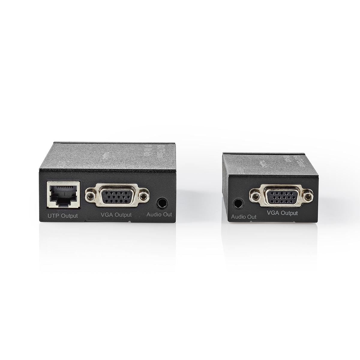 Nedis VGA and Audio Extender Up to 300m over Cat 5e Cat 6 Transmitter & Receiver - CREP5930BK