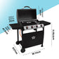 Dellonda 4 Burner Gas BBQ Grill, Ignition, Thermometer, Black/Stainless Steel DG15
