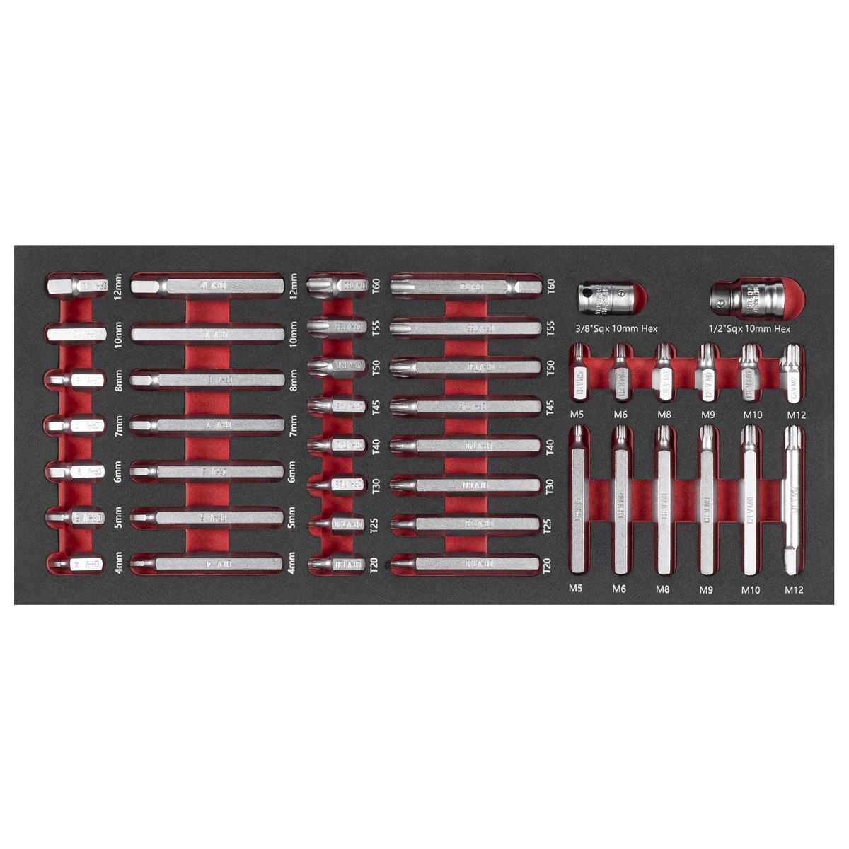 Sealey Premier TRX-Star*, Hex & Spline Bit Set with Tool Tray 44pc TBT60