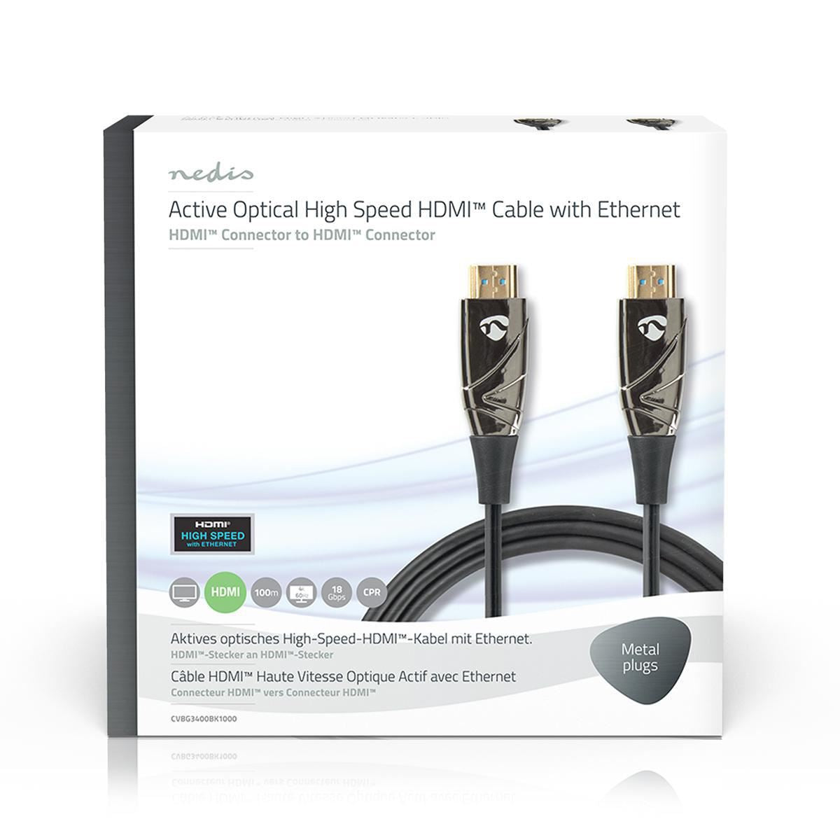 Nedis High Speed HDMI Cable with Ethernet AOC HDMI 100m Black - CVBG3400BK1000