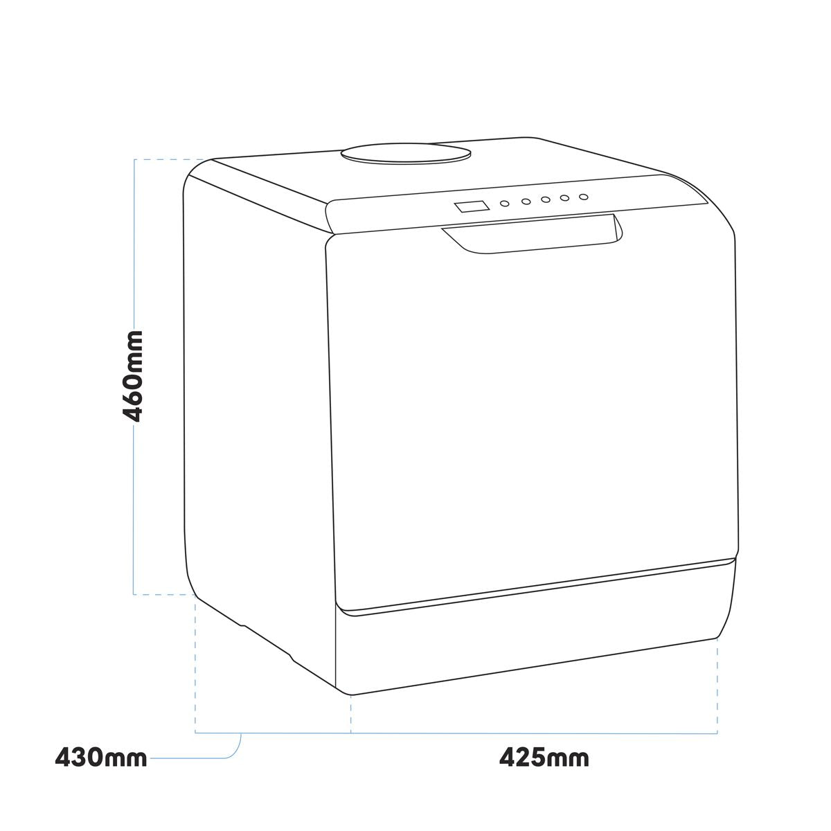 Sealey Baridi 2-4 Place Settings Mini Portable Tabletop Dishwasher, 5 Wash Functions DH224