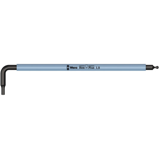 Wera 950Spkl Multicolour Hex Key 1.5/90 Long Ballend Blacklaser 022600