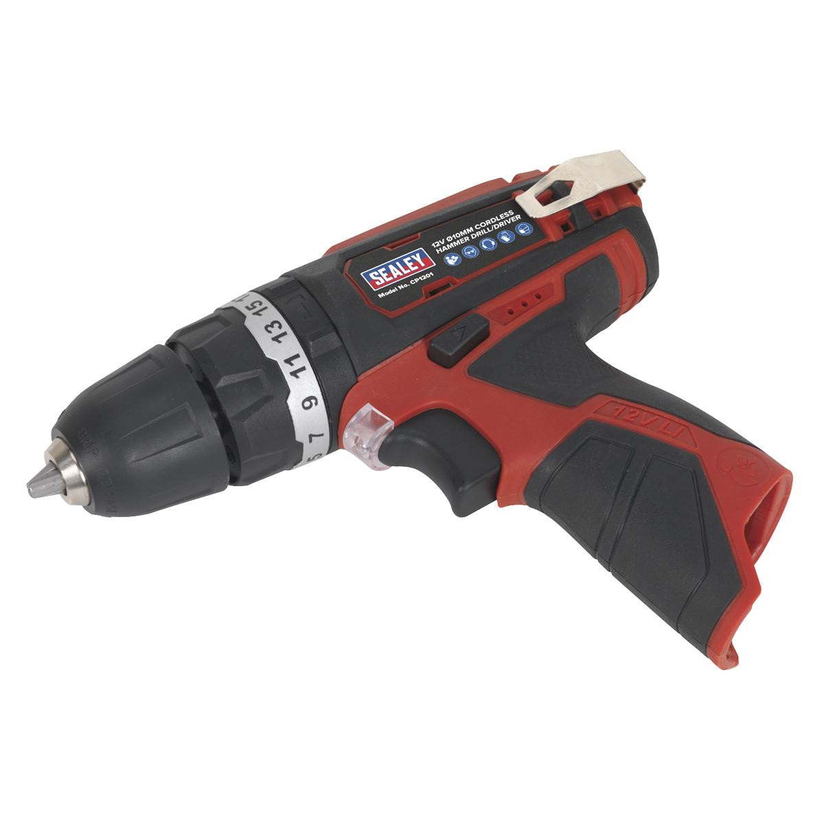 Sealey Cordless Hammer Drill/Driver 10mm 12V Li-ion - Body Only CP1201
