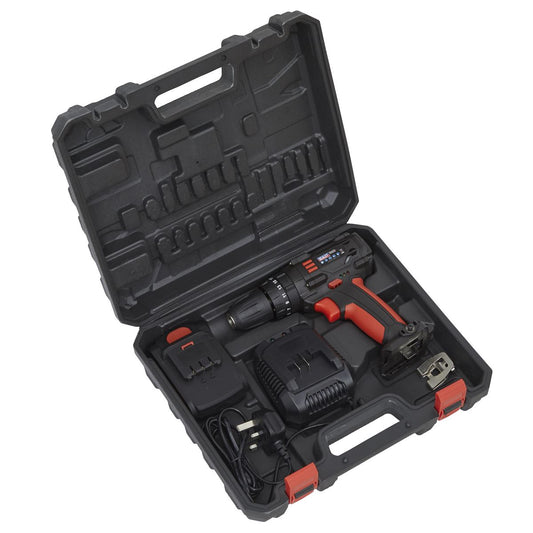 Sealey C/Less Hammer Drill/Driver 10mm 18V Li-ion 1.5Ah 2-Speed CP18VLD