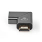 Nedis Left Angled HDMI Female to HDMI Male Coupler Gold Plated Gunmetal Grey - CVTB34903GY