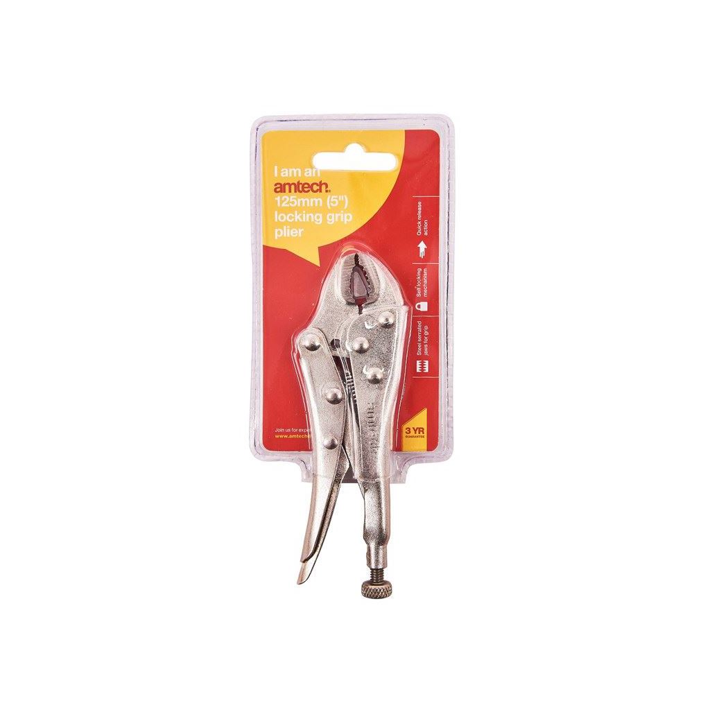 5" Locking Grip Pliers Mole Wrench Grips Vice Clamps Nickel Plated Serrated Jaws - C1300