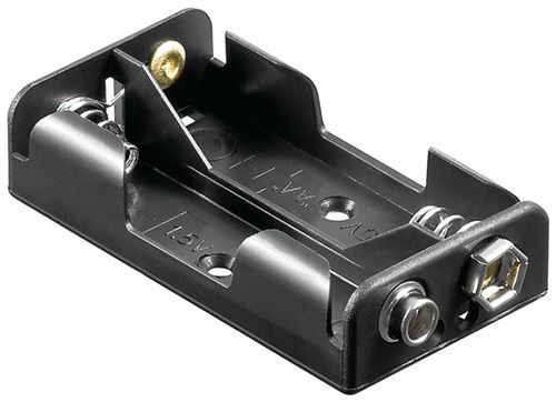 Goobay 2x AA (Mignon) battery holder black Push on (46904)