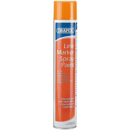 Draper 1x 750ml Orange Line Marker Spray Paint Professional Tool 41912