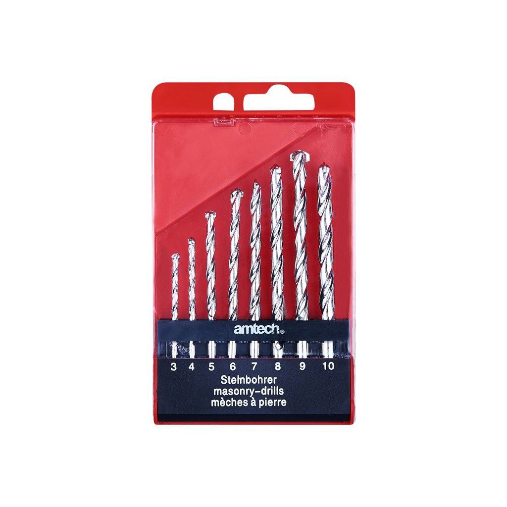 8x Pro Masonry Drill Set 3-10mm Heavy Duty Cold Forged Steel Tungsten Carbide - F1755