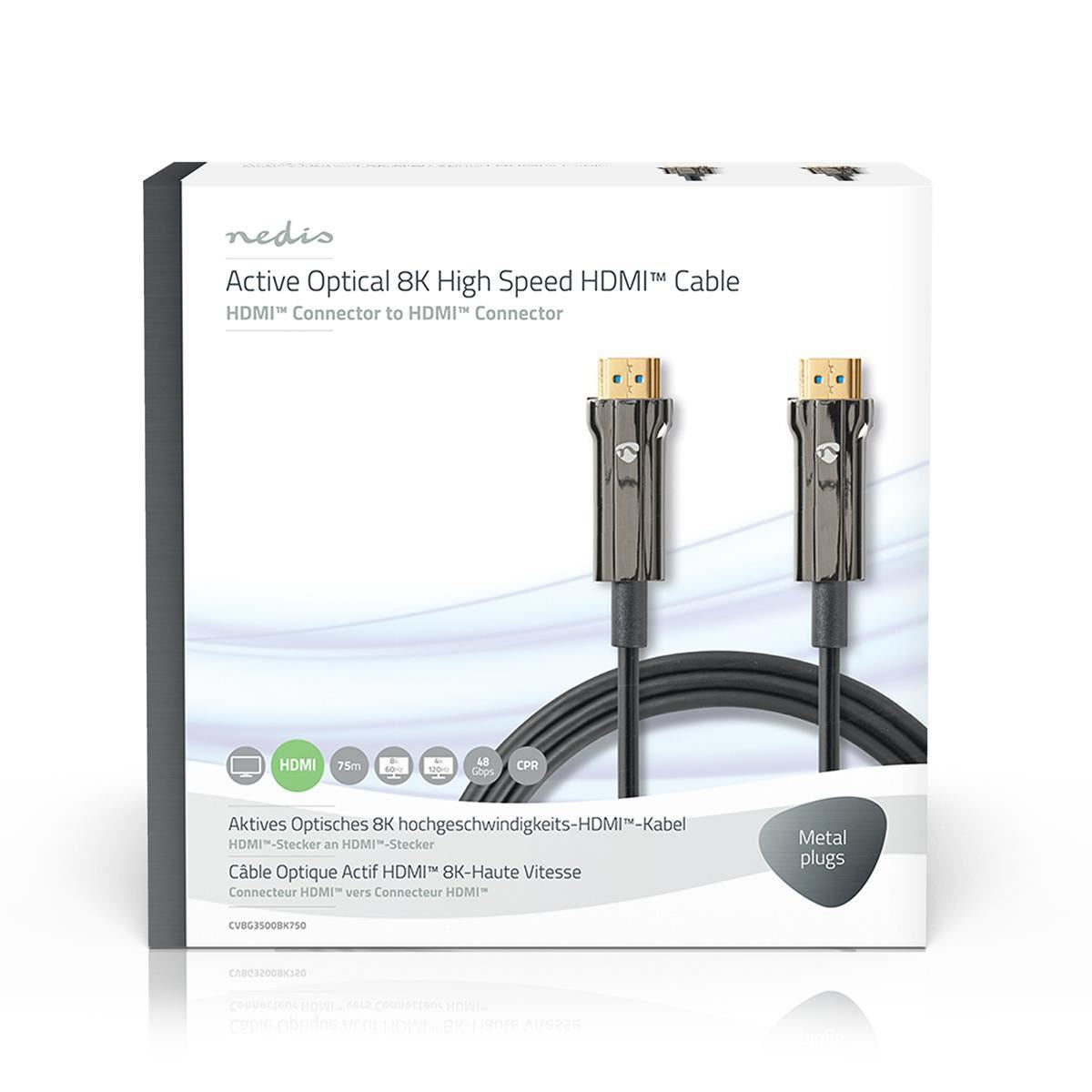 Nedis Ultra High Speed HDMI Cable AOC HDMI Connector to HDMI Connector 75m Black - CVBG3500BK750