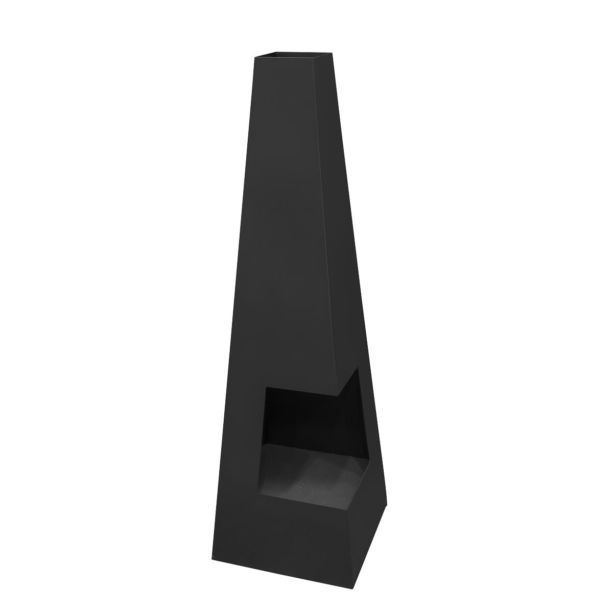 Dellonda Chiminea, Wood Burner, Heater for Outdoors W45cm x H150cm - Black Steel DG105