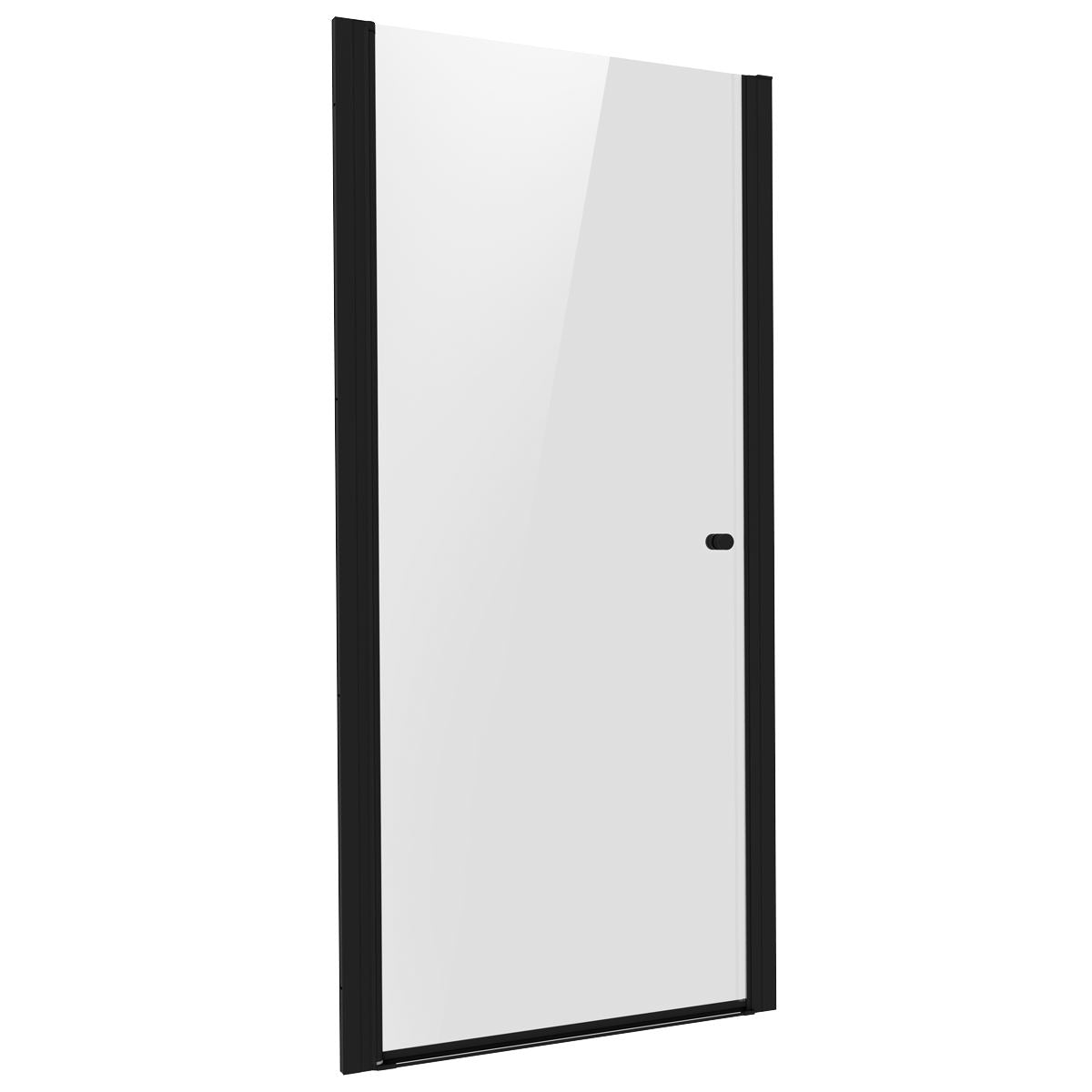 Baridi Pivot Shower Door 800 x 1850mm, 6mm Tempered Glass, Reversible - Black