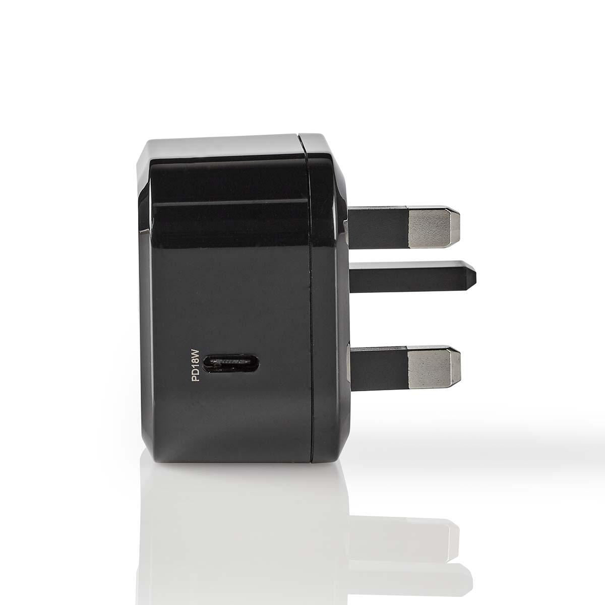 Nedis Wall Charger 3.0A USB-C Power Delivery 18W Black WCPD18W100BKUK