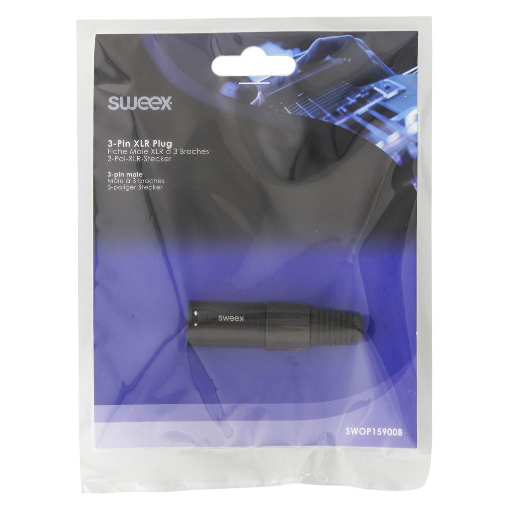 Sweex Connector XLR 3-Pin Male Nickel-Plated Black SWOP15900B Connector/Plug - COTP15900BK