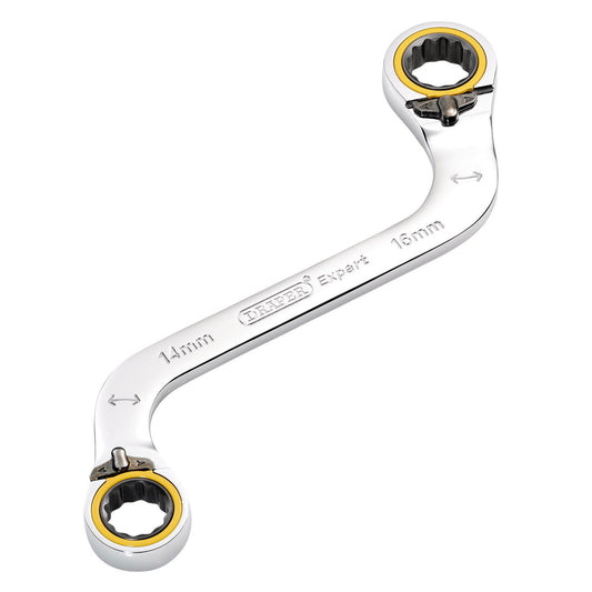 Draper Expert HI-TORQ Double Ring Ratchet S-Shape Spanner, 14 x 16mm