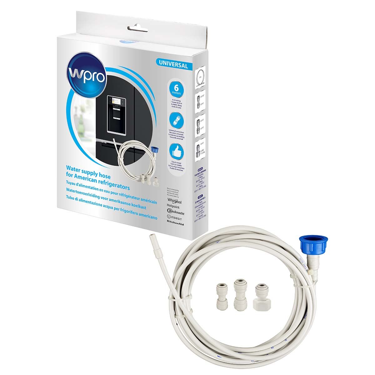 WPRO UKT002 Water supply hose for US fridges