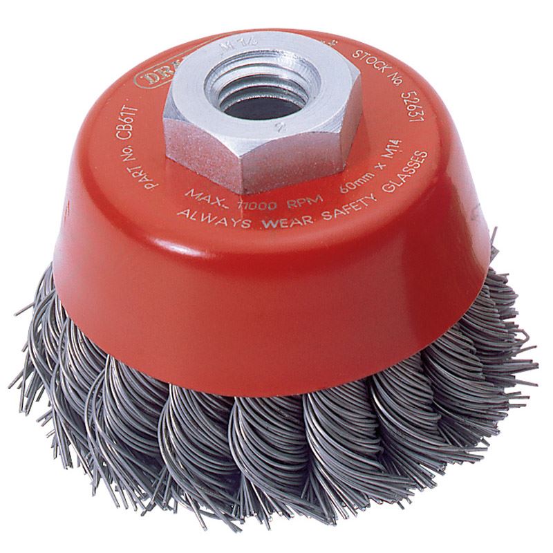 Draper 1x Expert 60mmxM14 Twist Knot Wire Cup Brush Professional Tool 52631