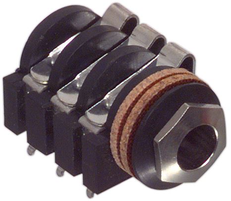 Neutrik NYS215 connector 6.3mm stereo jack socket (chrome ferrule) 8.2mm