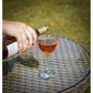 Dellonda Chester Rattan Wicker Outdoor Bistro Table w/Tempered Glass Top Brown
