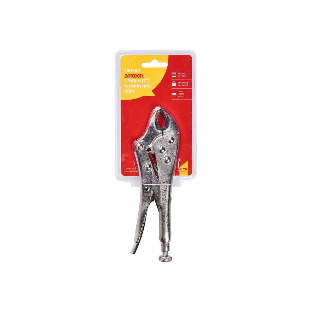 175mm 7" Locking Grip Plier Mole Grips Wrench Heavy Duty Serrated Steel Jaws - C1400