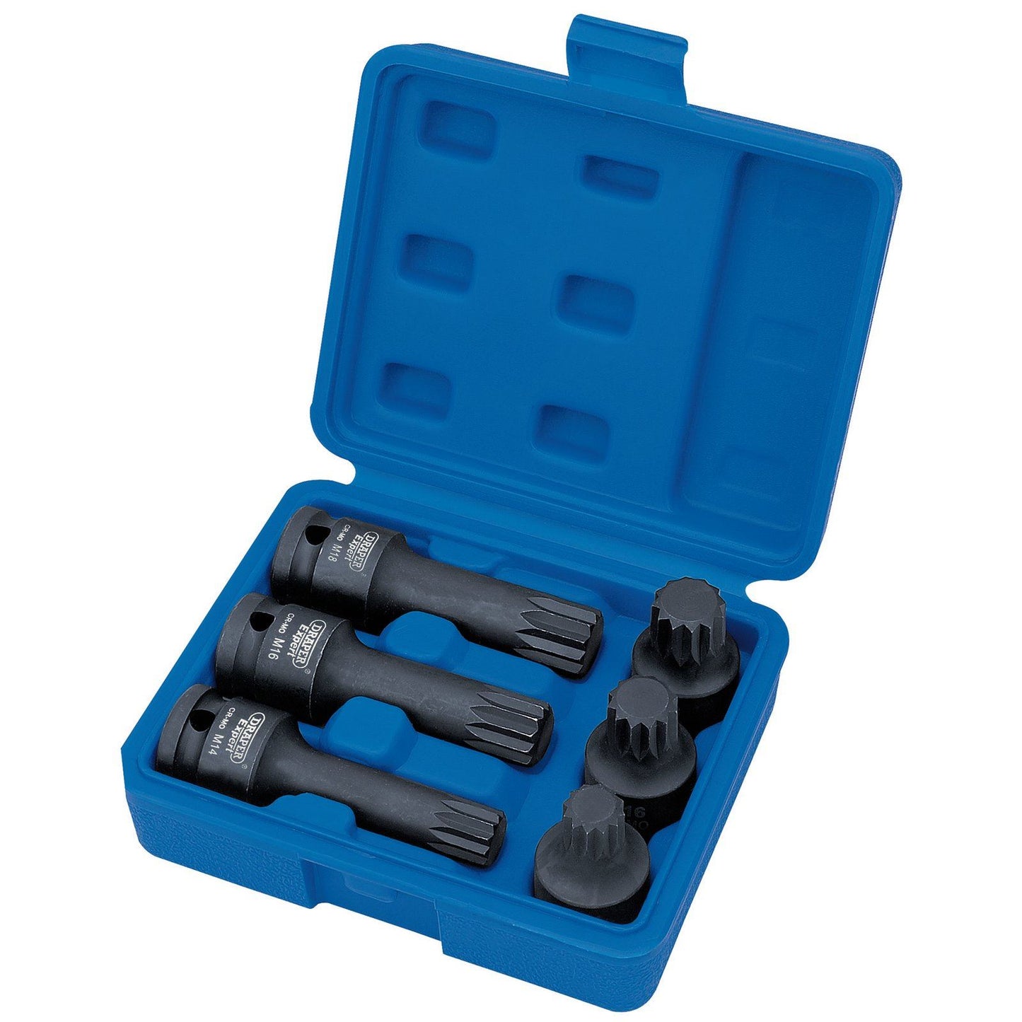 Draper Expert 6 Piece 1/2" Square Drive Impact Spline Socket Bit Set 28881