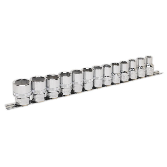 Sealey Socket Set 13pc 1/2"Sq Drive Lock-On 6pt Metric AK2742