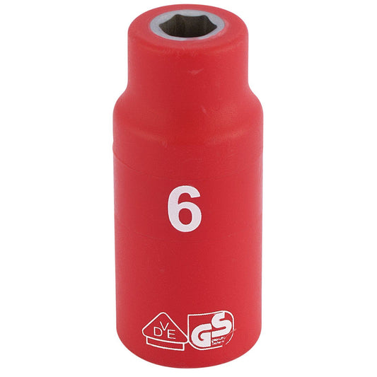 Draper Expert Quality 1/4" Square Drive Fully Insulated VDE Socket - 6mm - 31258