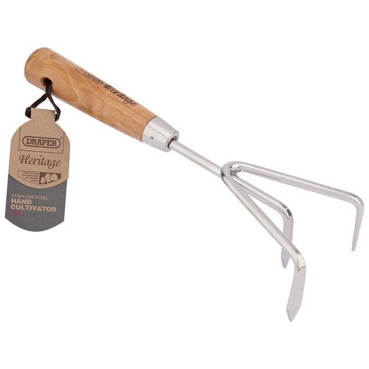 Draper Draper Heritage Stainless Steel Hand Cultivator with Ash Handle - 99026