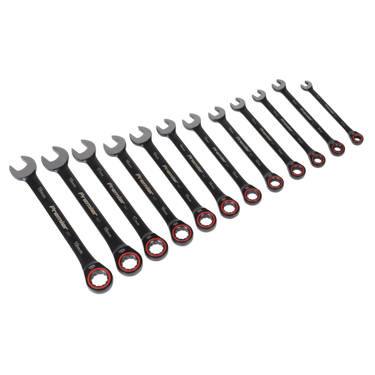 Sealey Premier Black Combination Ratchet Spanner Set 12pc AK63940B