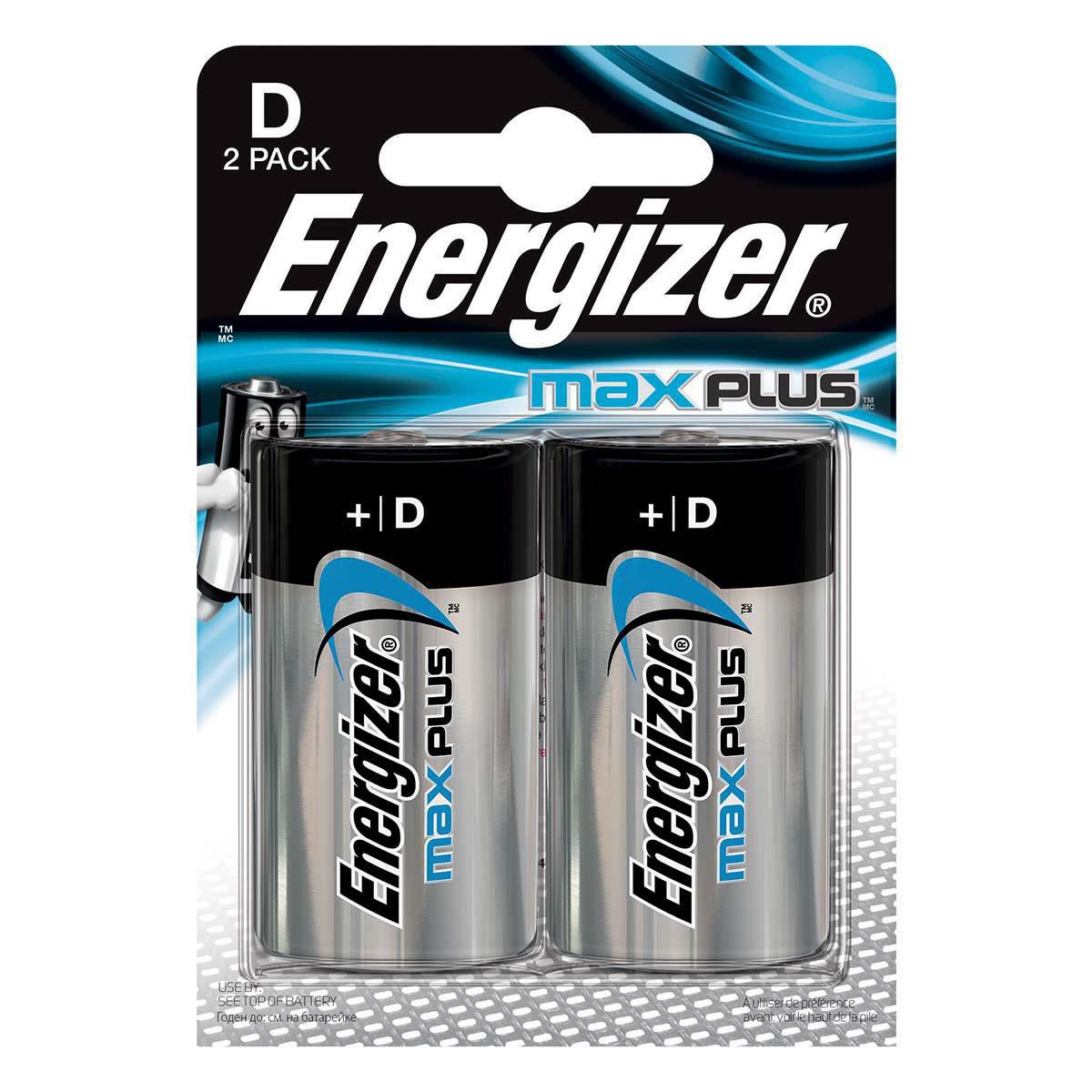 Energizer Max Plus 2x D Cell Type Batteries 1.5V Max Plus LR20 - EN-53542335800