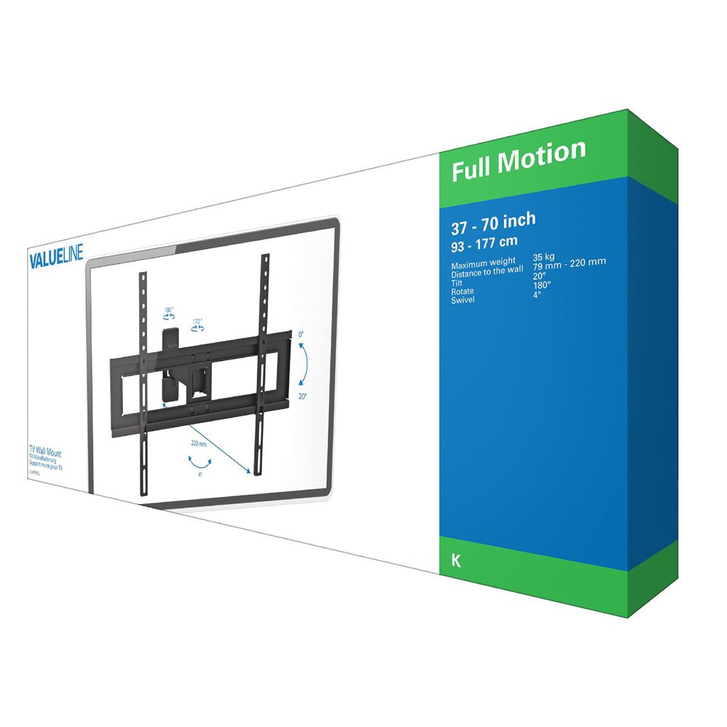 Valueline TV Wall Mount Full Motion 37" to 70 " 35kg VLMFM2L - TVWM1450BK