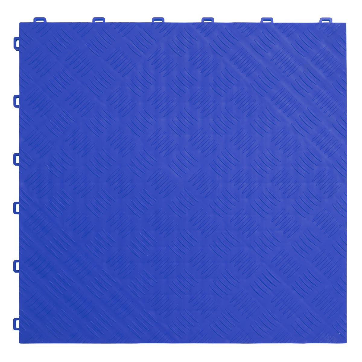 Sealey Polypropylene Floor Tile - Blue Treadplate 400x400mm Pk of 9 FT3BL