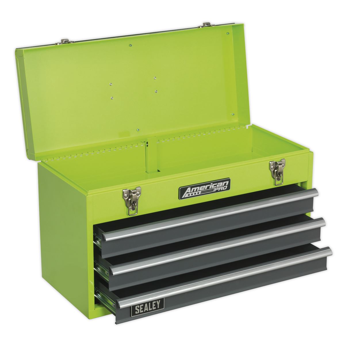 Sealey Tool Chest 3 Drawer Portable - Hi-Vis Green/Grey AP9243BBHV