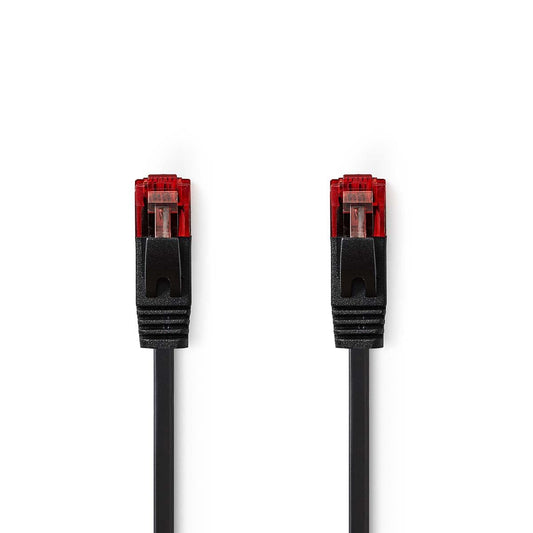 Nedis CAT6 Cable RJ45 Male to Male U/UTP 2m Flat PVC Black