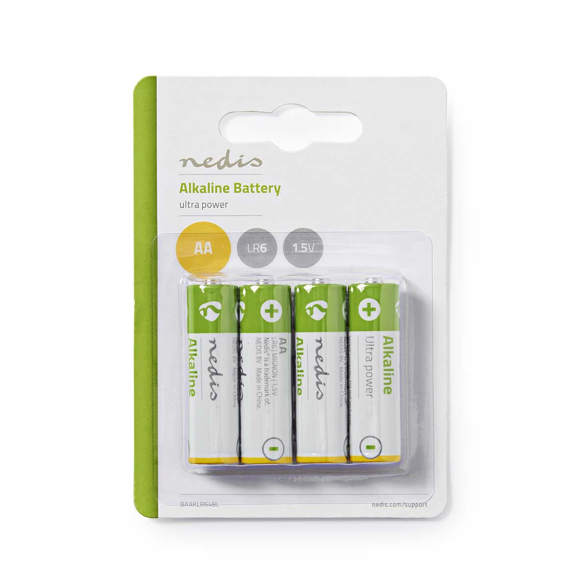 Nedis Alkaline Battery AA 1.5V 4 pieces Blister BAAKLR64BL