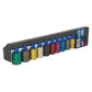 Sealey Multi-Colour Socket Set 10pc 1/2"Sq Dr 6pt WallDrive Metric AK288