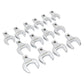 Sealey Crow's Foot Open End Spanner Set 14pc 1/2"Sq Drive Metric S01109