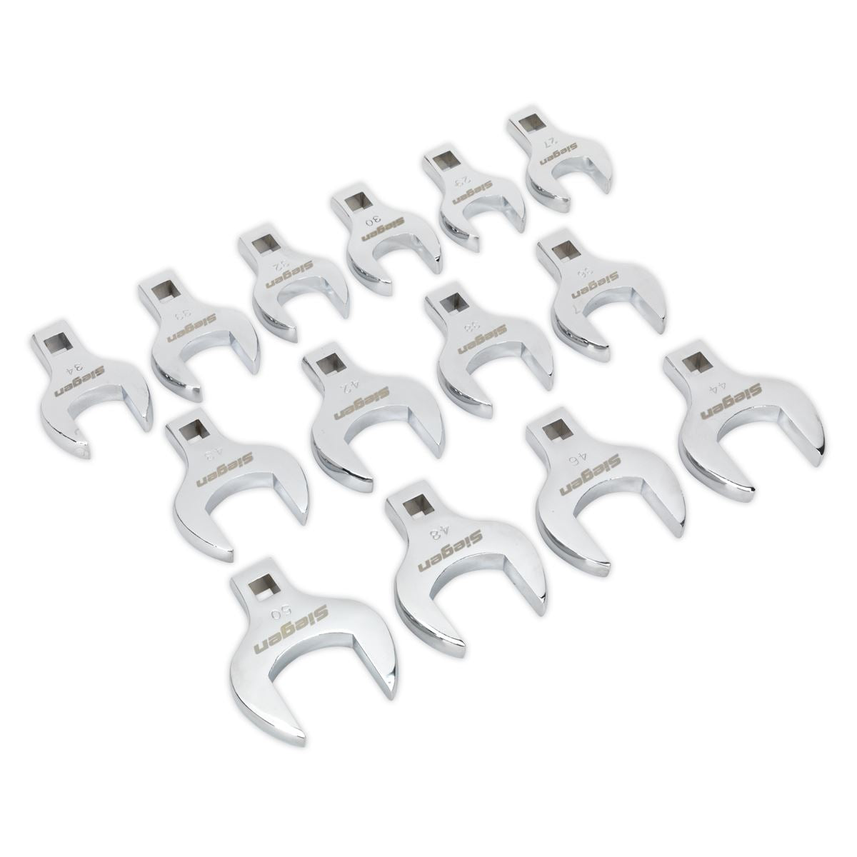 Sealey Crow's Foot Open End Spanner Set 14pc 1/2"Sq Drive Metric S01109