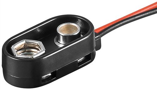 Goobay 1x 9V Block battery holder black Loose cable ends water-repellent (11996)